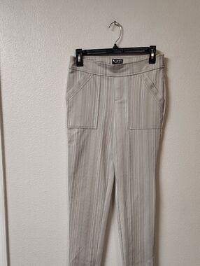 Soho Light Beige Pinstripe Straight-Leg Pants 116